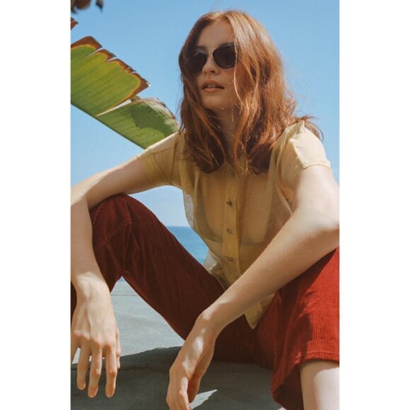 💕GARRETT LEIGHT💕 Crescent Sunglasses ~ Rose Gold Frame Pink Mirror Lenses NWT - Picture 4 of 12